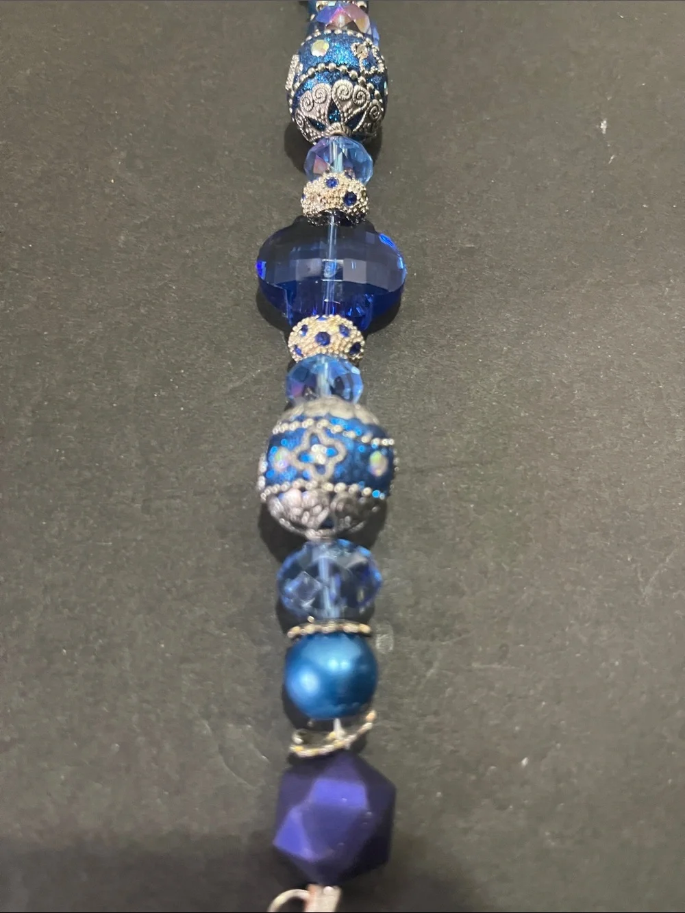 Blue Beaded Women's Bracelet - Deep Blue Multi-Bead Design